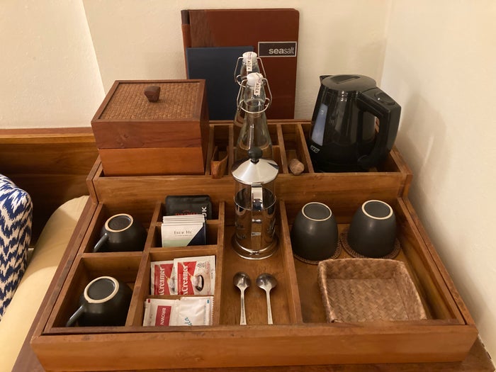 Alila Manggis Bali bedroom tea and coffee supplies Alila Manggis Bali bedroom tea and coffee supplies