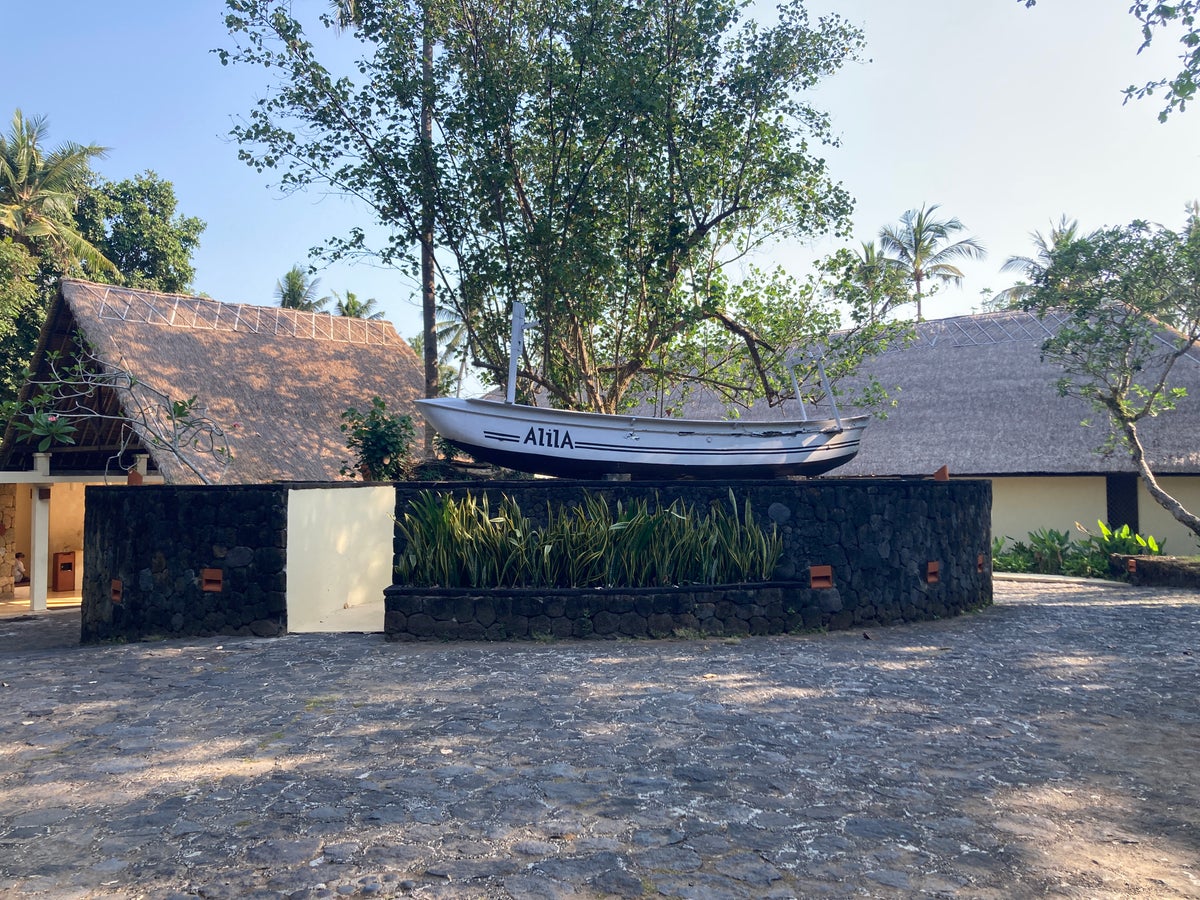 Alila Manggis Bali entrance with boat