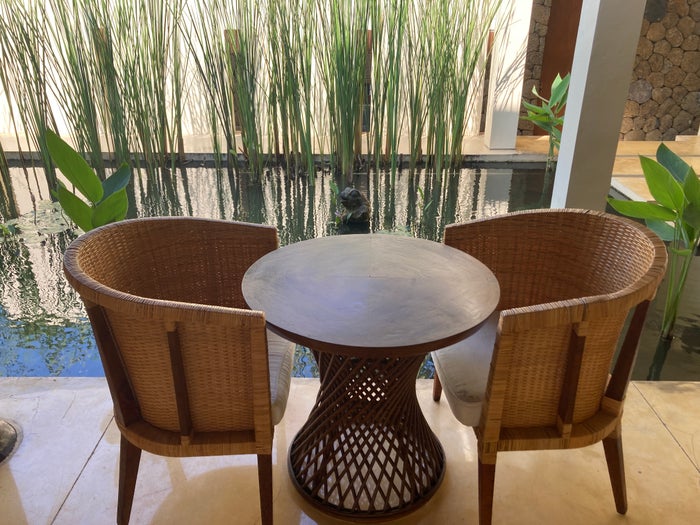 Alila Manggis Bali lobby table and chairs Alila Manggis Bali lobby table and chairs