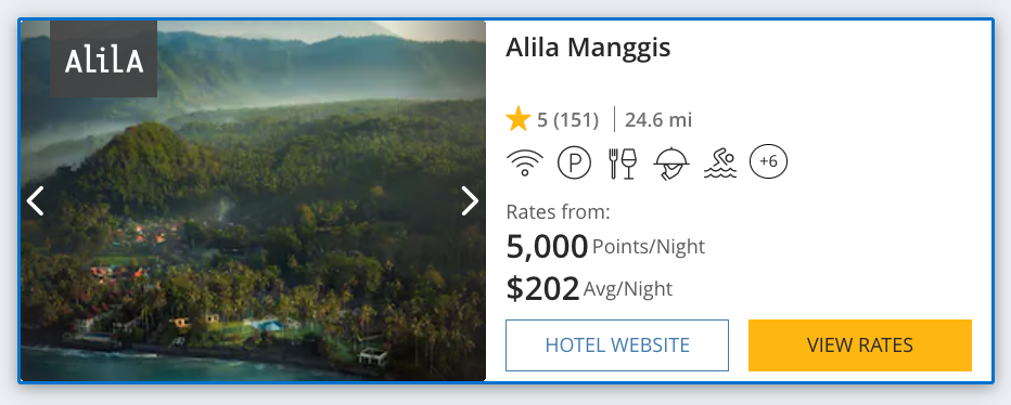 Alila Manggis Bali points booking cost