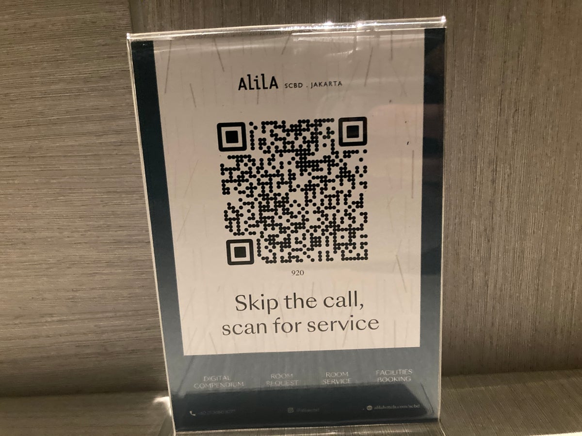 Alila SCBD Jakarta QR code for service