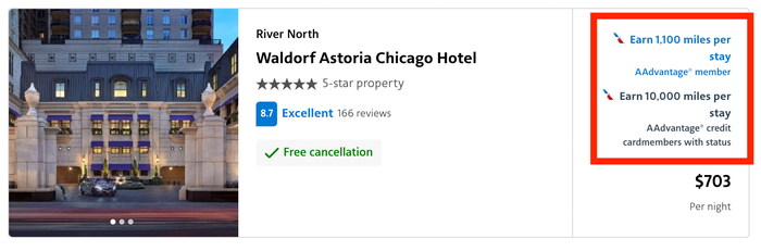 American Airlines Hotels points earnings