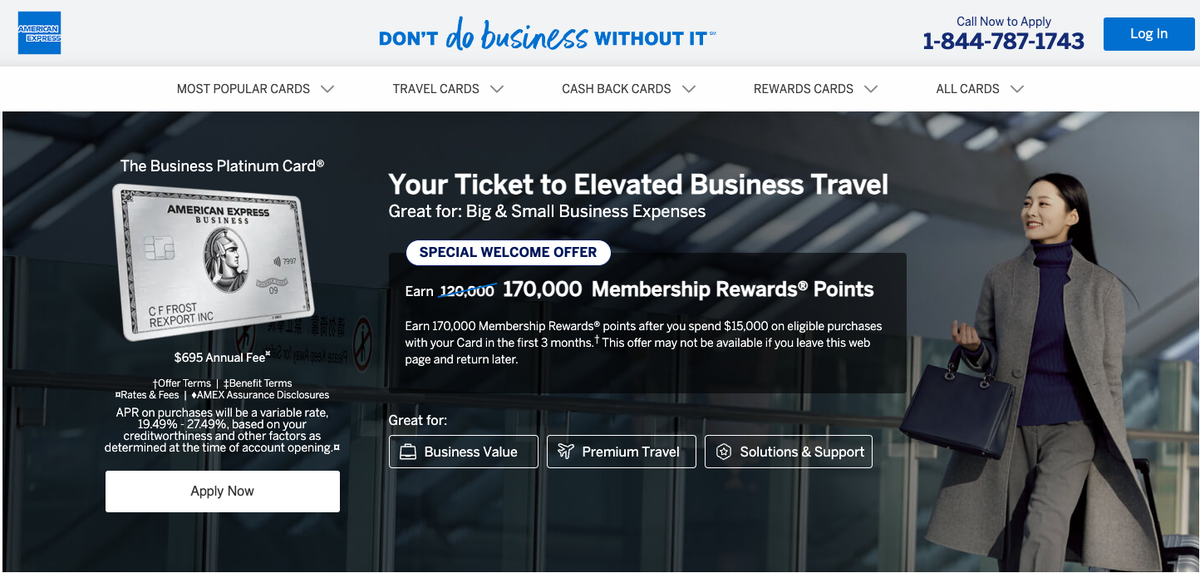 Amex Business Platinum 170k Bonus Offer