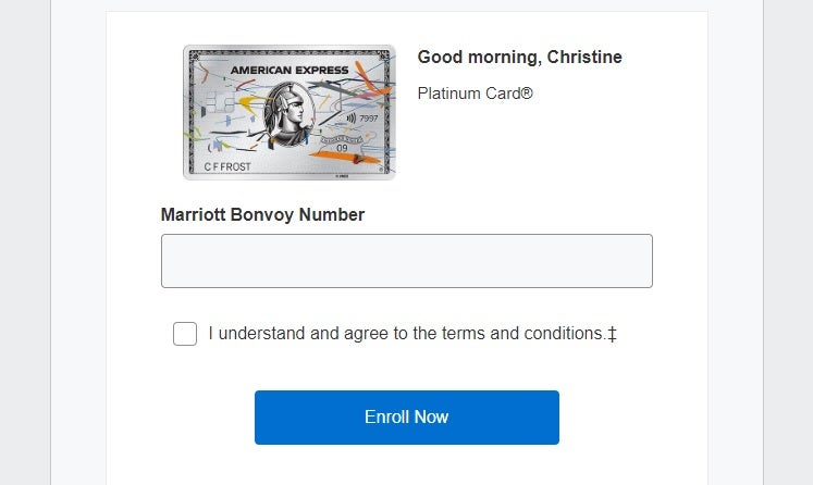 Amex Platinum Card Marriott Status Enroll 