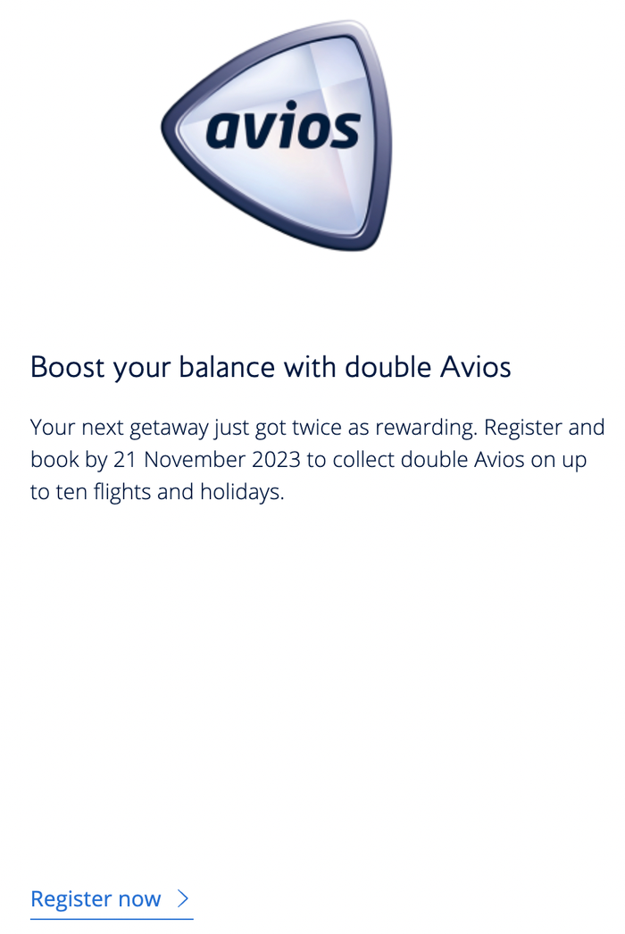 BA Double Avios promotion