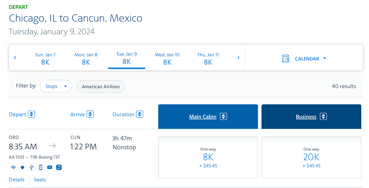 Chicago to Cancun for 8k