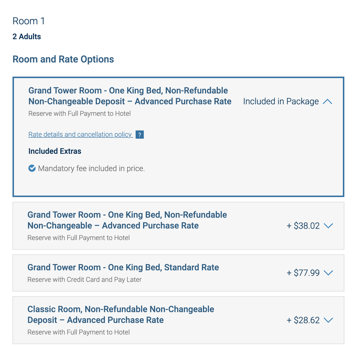 Costco Travel hotel room options Costco Travel hotel room options