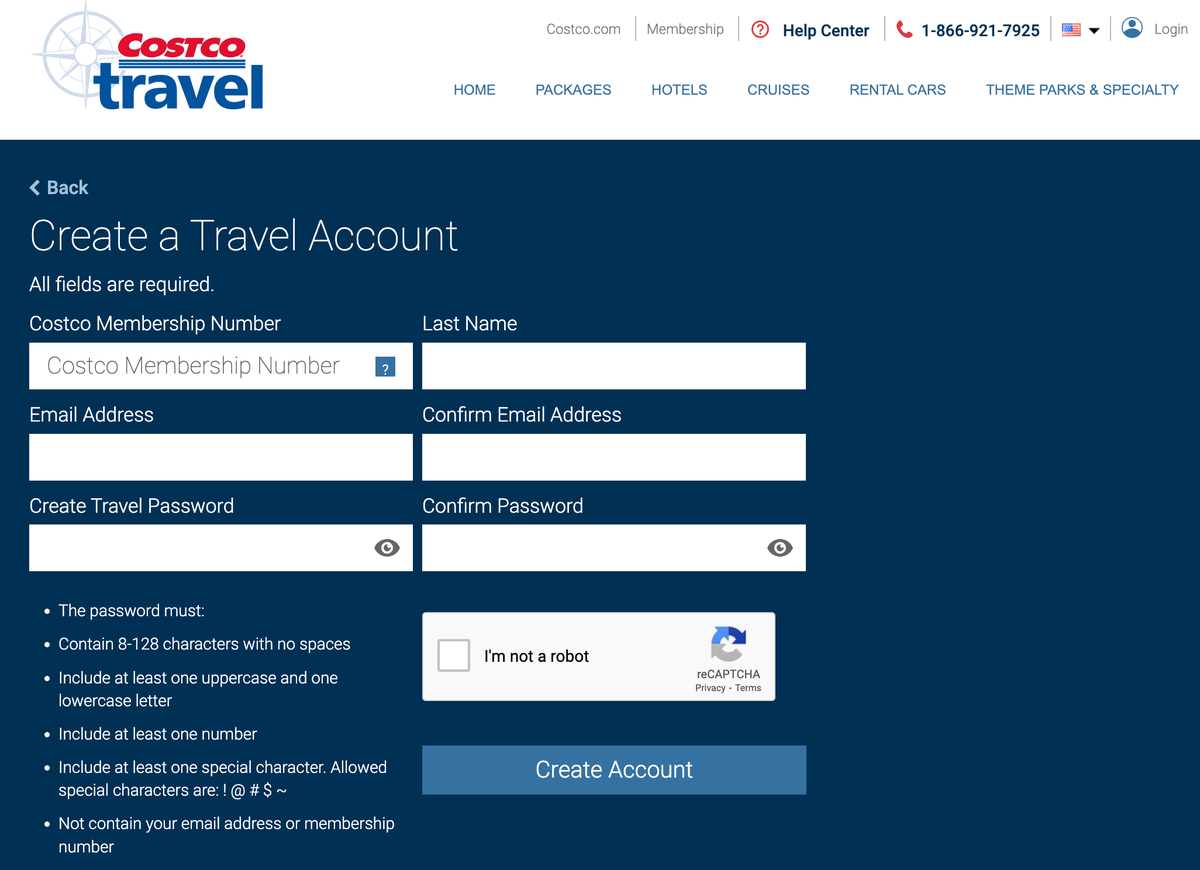 Create a Costco Travel account