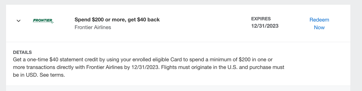 Frontier Airlines Amex Offer