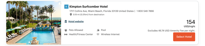 Kimpton Surfcomber IHG Cash Rates