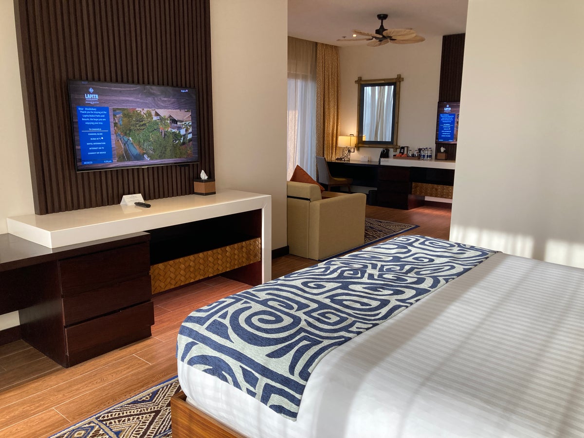 Lapita Dubai Parks and Resorts Autograph Collection junior suite from bed