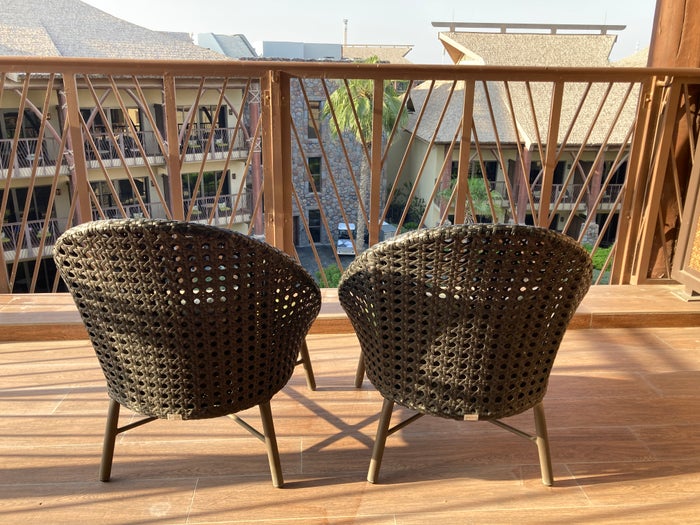 Lapita Dubai Parks and Resorts Autograph Collection junior suite living room deck