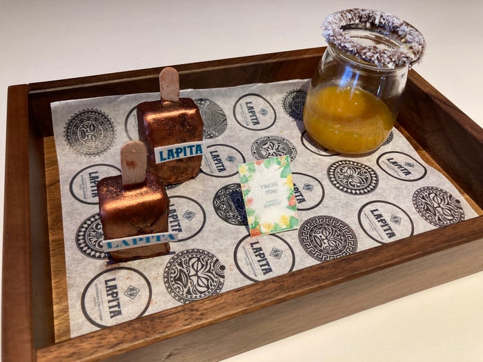 Lapita Dubai Parks and Resorts Autograph Collection junior suite welcome amenity