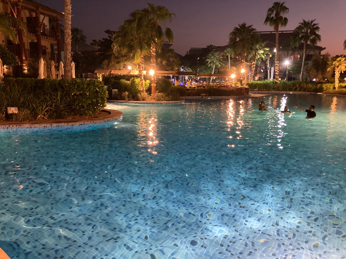 Lapita Dubai Parks and Resorts Autograph Collection main pool at night