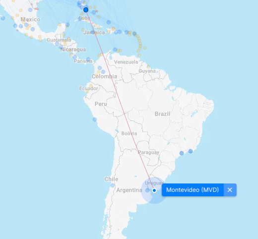 Miami to Montevideo Miami to Montevideo