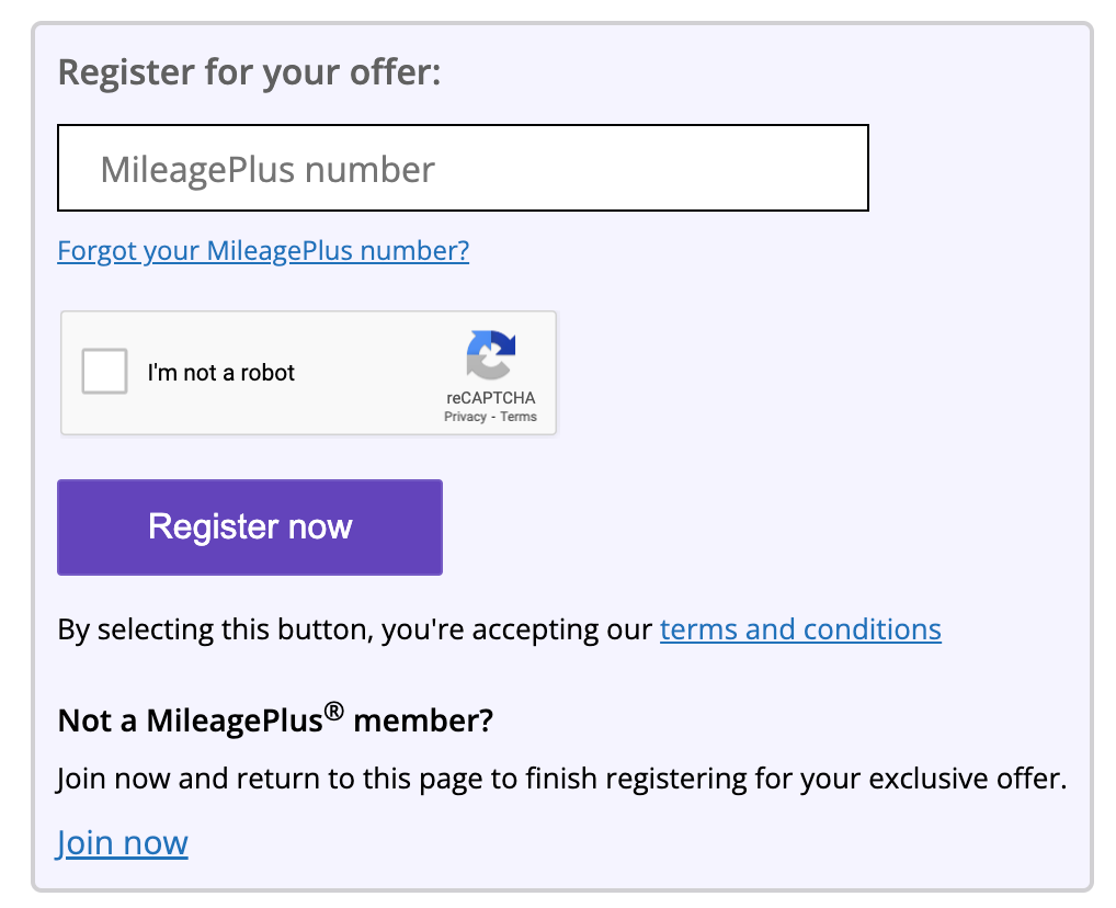 Register for MileagePlus