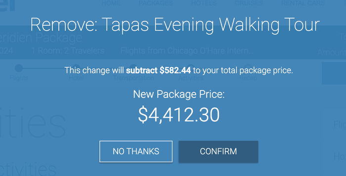 Savings from removing included activity Savings from removing included activity