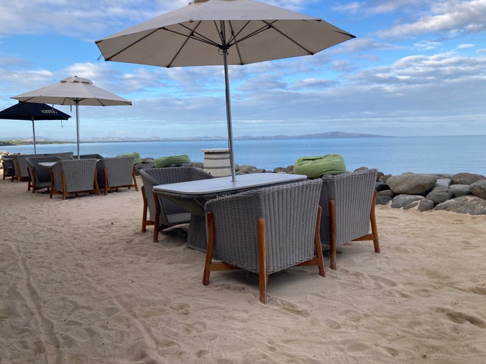Sheraton Fiji Golf and Beach Resort Tatavu beach front seating Sheraton Fiji Golf and Beach Resort Tatavu beach front seating