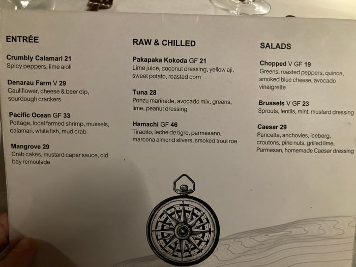 Sheraton Fiji Golf and Beach Resort Tatavu dinner menu appetizers Sheraton Fiji Golf and Beach Resort Tatavu dinner menu appetizers