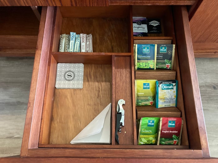 Sheraton Fiji Golf and Beach Resort bedroom tea supplies Sheraton Fiji Golf and Beach Resort bedroom tea supplies