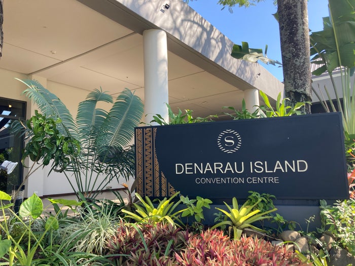 Sheraton Fiji Golf and Beach Resort convention center sign Sheraton Fiji Golf and Beach Resort convention center sign