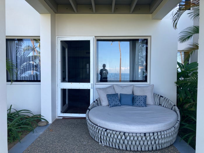 Sheraton Fiji Golf and Beach Resort ocean front room patio Sheraton Fiji Golf and Beach Resort ocean front room patio