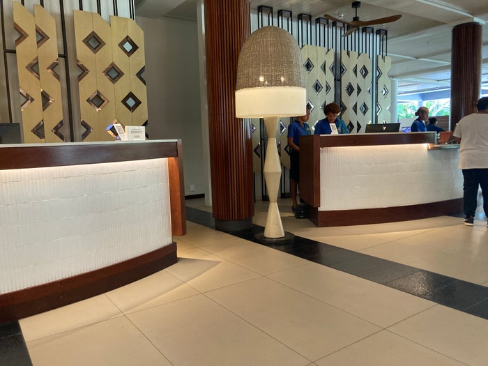 Sheraton Fiji Golf and Beach Resort reception desk Sheraton Fiji Golf and Beach Resort reception desk