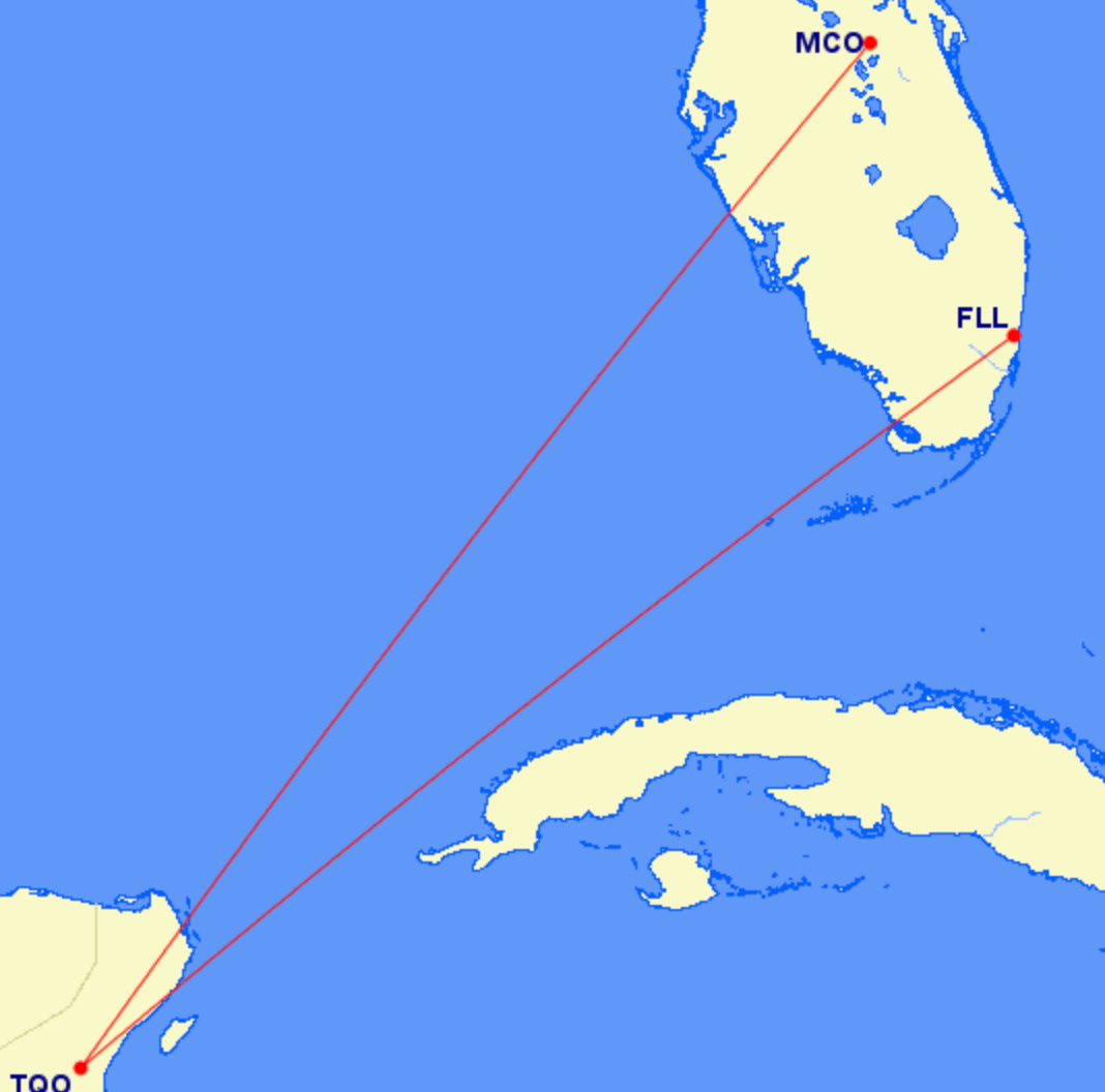 Spirit Florida Tulum Mexico Routes