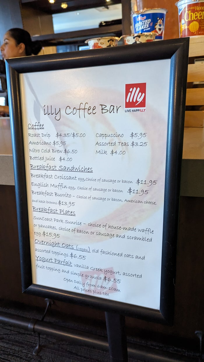 SunCoast Park Hotel Anaheim bar coffee menu SunCoast Park Hotel Anaheim bar coffee menu