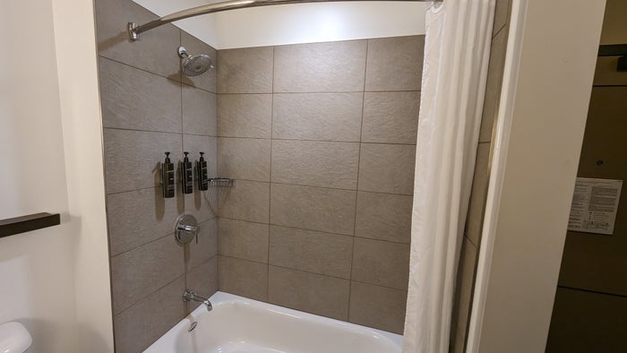 SunCoast Park Hotel Anaheim guestroom bathroom shower SunCoast Park Hotel Anaheim guestroom bathroom shower