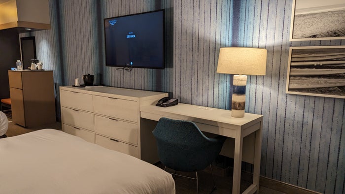 SunCoast Park Hotel Anaheim guestroom dresser desk and TV SunCoast Park Hotel Anaheim guestroom dresser desk and TV