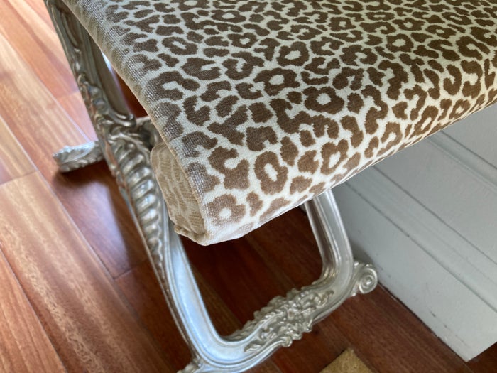 The Serangoon House Singapore Tribute Portfolio worn fabric on suitcase stand The Serangoon House Singapore Tribute Portfolio worn fabric on suitcase stand
