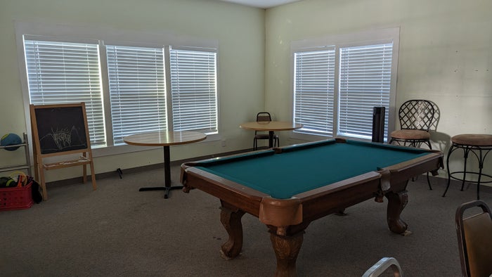 Thousand Trails Colorado River activity center pool table and art
