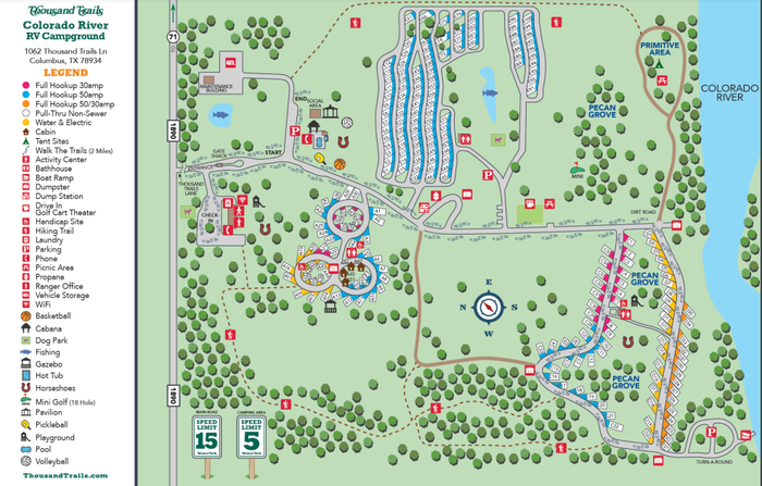 Thousand Trails Colorado River resort map