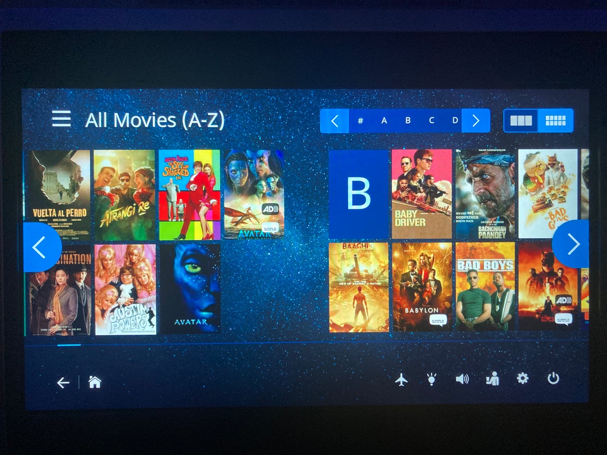 United Polaris business class 787 10 entertainment movie options HND LAX