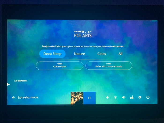 United Polaris business class 787 10 entertainment visualizations HND LAX