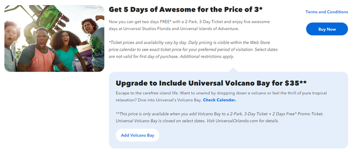 Universal ticket promo