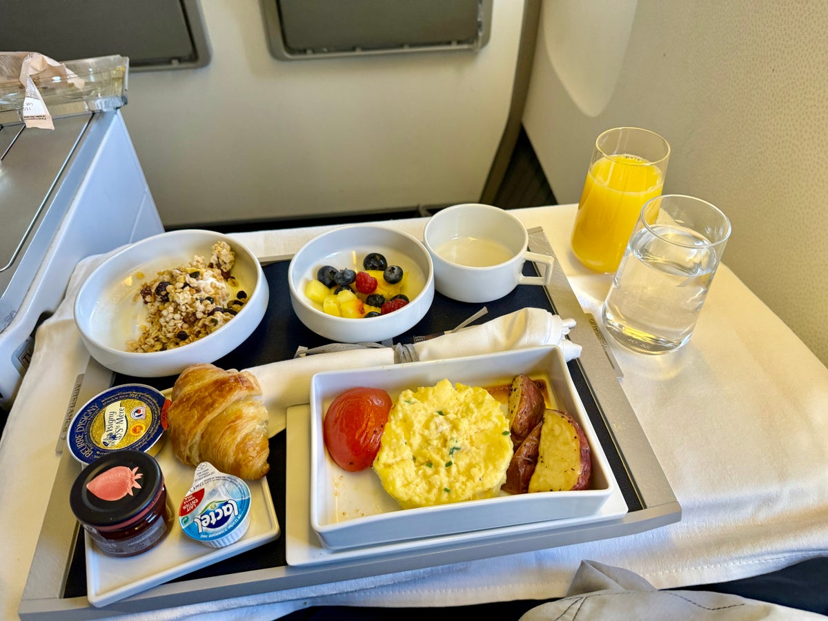 Air France 777 Business Class Breakfast