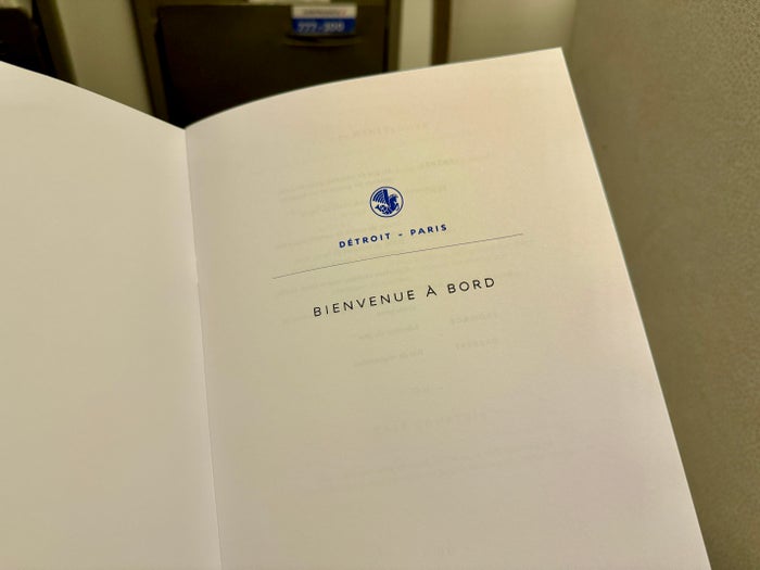 Air France 777 Business Class Detroit Paris Menu Page Air France 777 Business Class Detroit Paris Menu Page