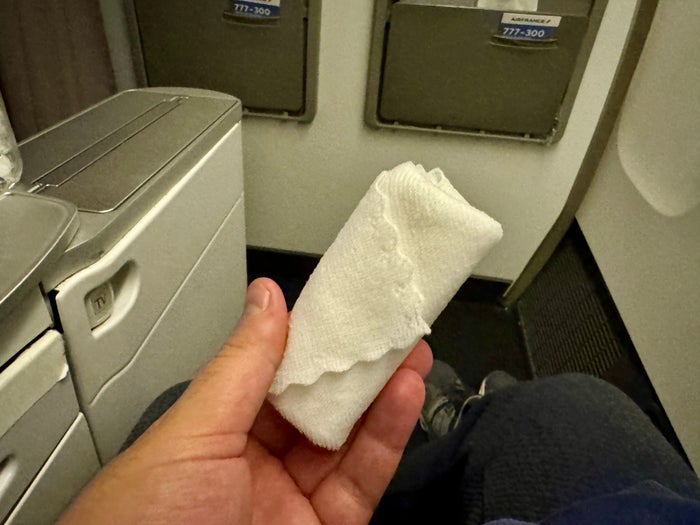 Air France 777 Business Class Hot Towel Air France 777 Business Class Hot Towel