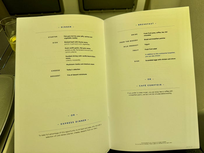 Air France 777 Business Class Menu Food Options Air France 777 Business Class Menu Food Options