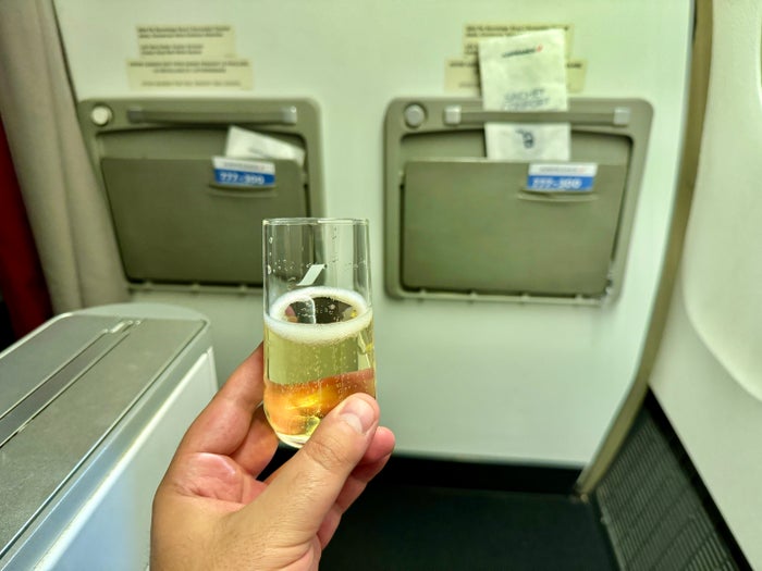 Air France 777 Business Class Welcome Champagne Air France 777 Business Class Welcome Champagne