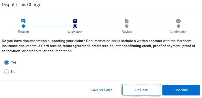 Amex Platinum card dispute for overcharge documentation