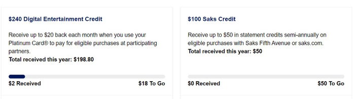 Amex credits Amex credits