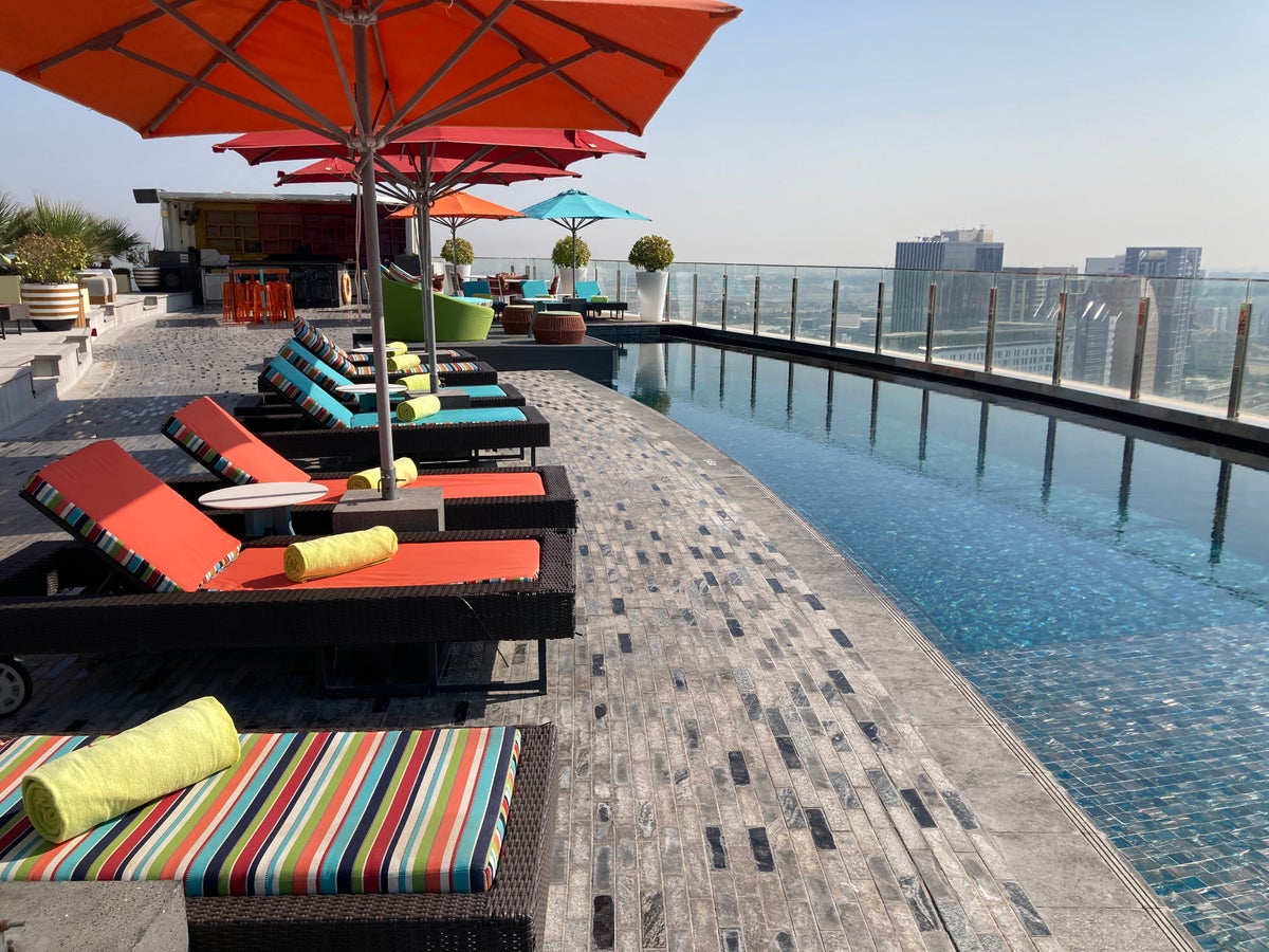 Andaz Capital Gate Abu Dhabi pool deck loungers