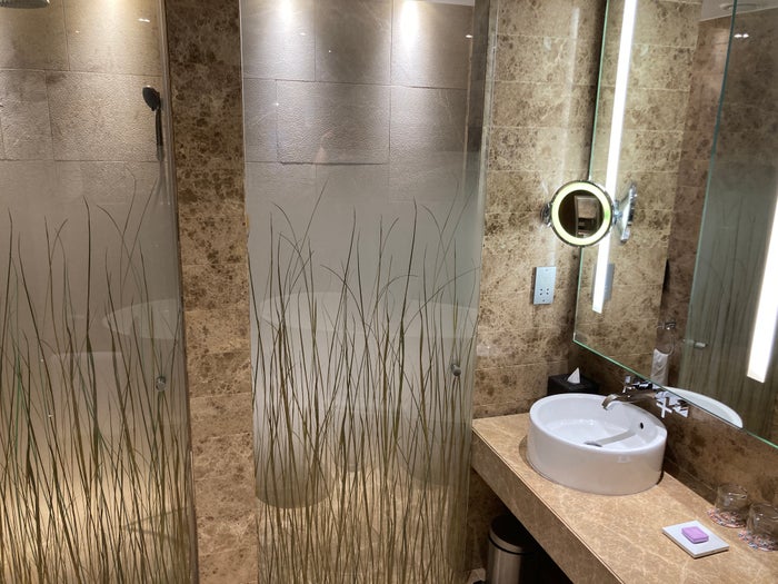 Andaz Capital Gate Abu Dhabi shower bathroom vanity Andaz Capital Gate Abu Dhabi shower bathroom vanity