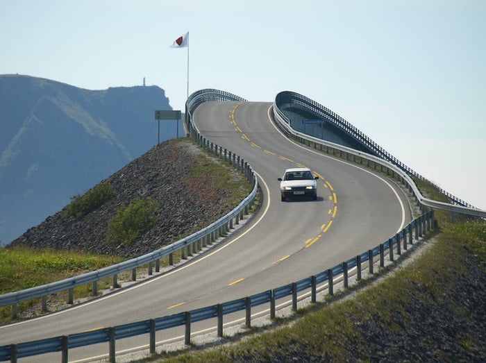Car on curvy road Car on curvy road