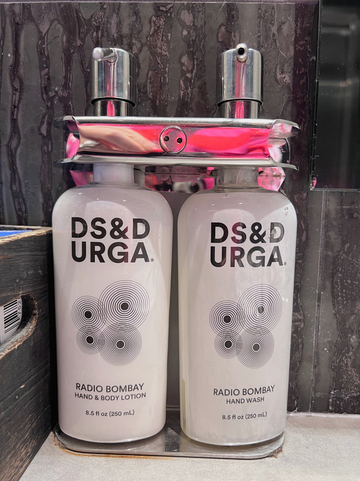 DSDURGA products in Admirals Club bathroom