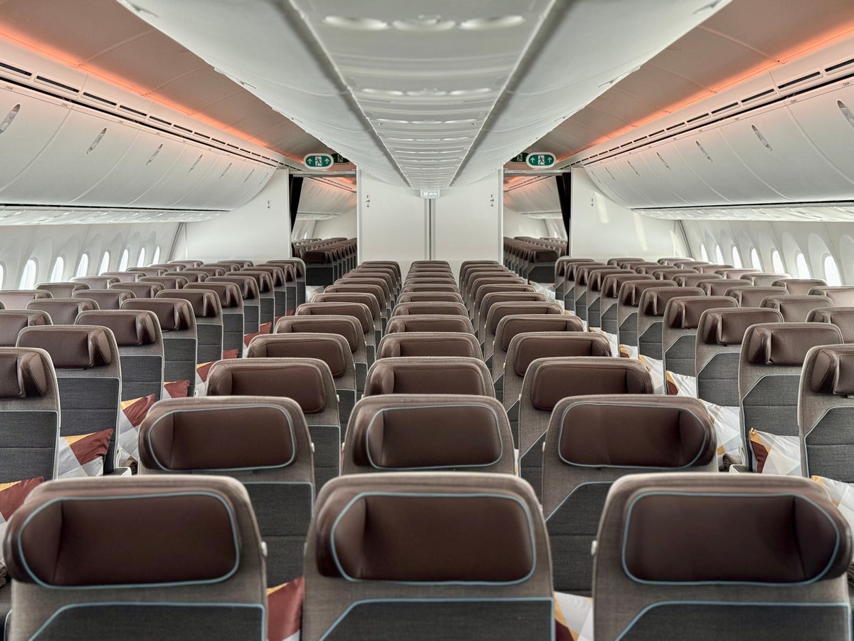 Dubai Airshow Etihad new 787 Dreamliner economy cabin 2