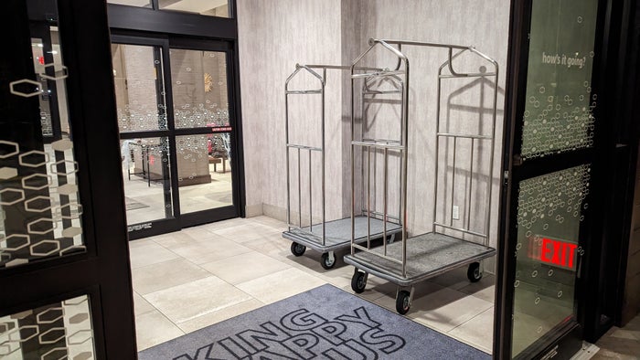 Hampton Inn and Suites Aurora South Denver entrance luggage carts Hampton Inn and Suites Aurora South Denver entrance luggage carts